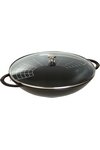 Staub Wok schwarz mit Glasdeckel 37 cm