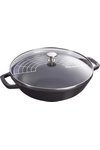 Staub Wok mit Glasdeckel schwarz 30 cm