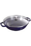 Staub Wok mit Glasdeckel dunkelblau 30 cm