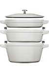 Staub Cocotte rund 24 cm Weisser Trüffel stackable