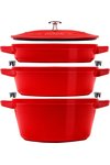 Staub Cocotte rund 24 cm Kirsch Rot