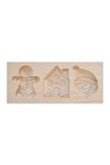 Scrap Cooking Holzform für gefüllte Kekse Weihnachtsplätzchen 20x10x2cm