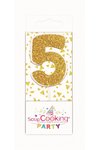 Scrap Cooking Mini Kerze Nummer 5 gold