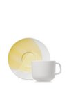 Revol Confluence Espressotasse m. Untert. 8cl safran alab. weiss