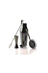 Piazza Bar Set 5tlg schwarz mit Shaker Kippmass Rührlöffel Sieb