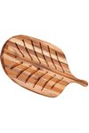 teakhaus Brotbrett Canoe mit Griff  und Saftrillen