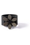 MiLLE W Serviettenring Blume grau schwarz
