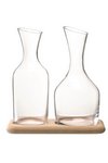 LSA Wine Wasser Wein Karaffe Set Unterteil aus Eiche