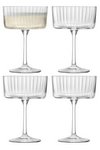 LSA 4er Set Gio Line Champagner-Cocktail Gläser 230ml Klar