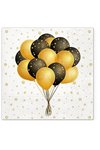 PAW Servietten Ballon schwarz gold