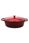 ELO Bräter Gusseisen oval rot creme emailliert 4.9 l