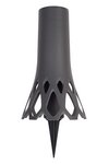 PLASTIA Vase Roseta mit Erdspiess anthrazit 1.3 l