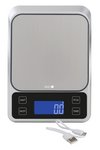 EVA Küchenwaage Präzision digital aufladbar Micro-USB-Kabel 3 kg
