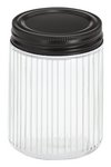 ZELLER Vorratsglas mit Metalldeckel schwarz 300 ml