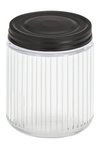 ZELLER Vorratsglas mit Metalldeckel schwarz 520 ml