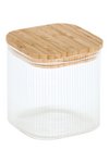 ZELLER Vorratsglas mit Bambusdeckel eckig 720 ml