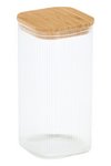 ZELLER Vorratsglas mit Bambusdeckel eckig 1500 ml