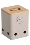 ZELLER Vorratsdose Garlic mit Bambusdeckel greige 1300ml