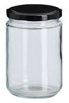 ZELLER Einmachglas mit Metalldeckel schwarz 550ml