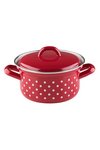 RIESS Kochtopf mit Deckel Pünktchen rot 14 cm