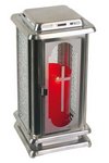 LIENBACHER Grablaterne mit Türe und Erdspiess Inox
