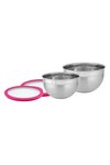 RÖSLE Schüssel-Set mit Glasdeckel pink