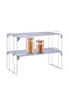 ZELLER Regal Mesh Metall stapelbar silber 43x25.5x15.5 cm