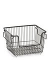 ZELLER Vorratskorb stapelbar Metall schwarz 33x27x21.5 cmcm