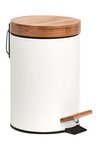 ZELLER Treteimer Bamboo Metall weiss 3 l