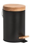 ZELLER Treteimer Bamboo Metall schwarz 3 l