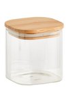 ZELLER Vorratsglas mit Bambusdeckel eckig 0.64 l
