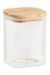 ZELLER Vorratsglas mit Bambusdeckel eckig 0.9 l