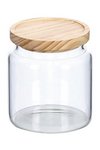 ZELLER Vorratsglas mit Holzdeckel 830 ml rund