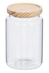 ZELLER Vorratsglas mit Holzdeckel 1330 ml rund