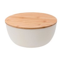 pebbly Salatschüssel mit Bambusdeckel cream