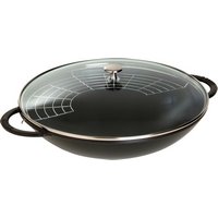 Staub Wok schwarz mit Glasdeckel 37 cm