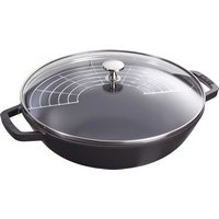 Staub Wok mit Glasdeckel schwarz 30 cm