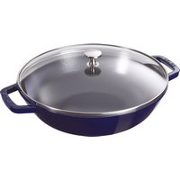 Staub Wok mit Glasdeckel dunkelblau 30 cm