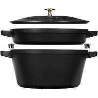 Staub Cocotte rund 24 cm Schwarz stackable