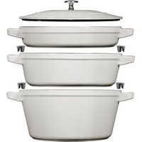 Staub Cocotte rund 24 cm Weisser Trüffel stackable
