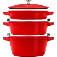 Staub Cocotte rund 24 cm Kirsch Rot
