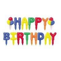 Wilton Kerzen Happy Birthday assortiert 8 cm