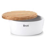 Continenta Brottopf Keramik mit Holzdeckel L
