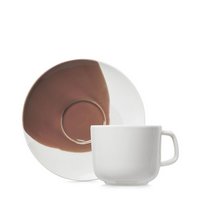 Revol Confluence Espressotasse m. Untert. 8cl cognac alab. weiss