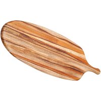 teakhaus Servierbrett Canoe mit Griff