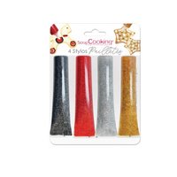 Scrap Cooking Zuckerguss Stift glitzernd Schwarz Rot Grau Gold