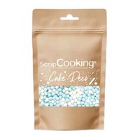 Scrap Cooking Zuckerstreusel Perlen weiss blau