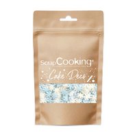 Scrap Cooking Zuckerstreusel Schneeflocken weiss blau