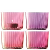 LSA 4er Set Gems Teelichthalter H6cm Granat assort.