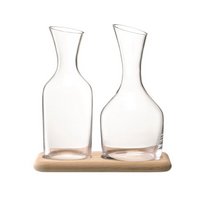 LSA Wine Wasser Wein Karaffe Set Unterteil aus Eiche
